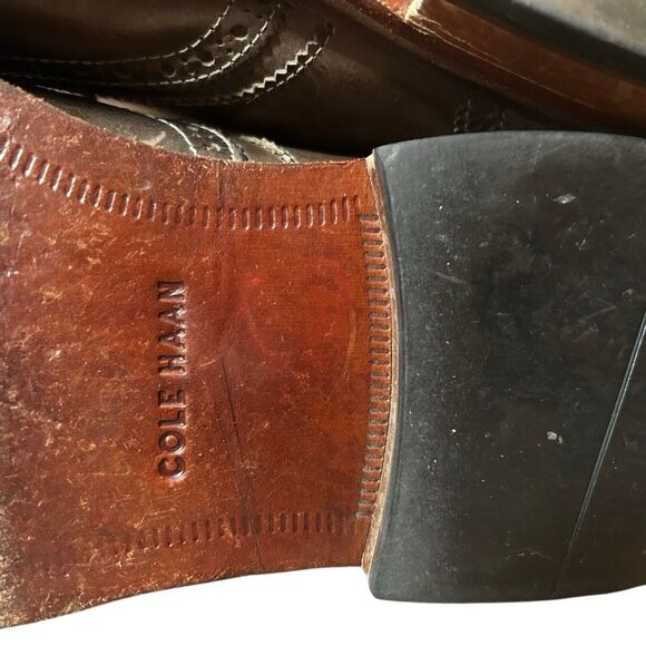 Cole Haan Mens 13 M Brown Chukka Wingtip Leather Ankle Boot Distressed Brogue main image 6